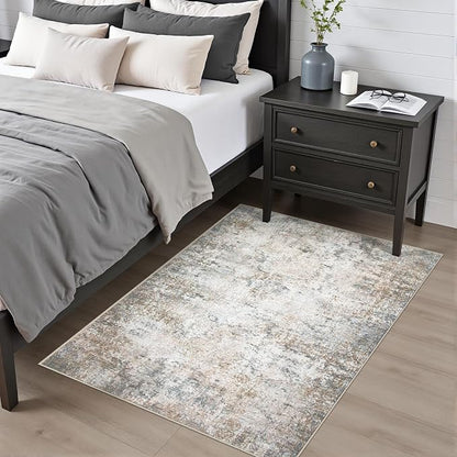 Washable Area Rug 3x5 Entryway Rug: Washable Modern Abstract Soft Thin Rug - Image 2