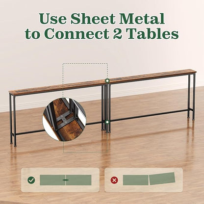 SUPERJARE 102.4 Inch Sofa Table - Image 9