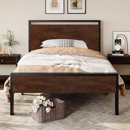 SHA CERLIN 14 Inch Twin Size Metal Platform Bed Frame - Image 3
