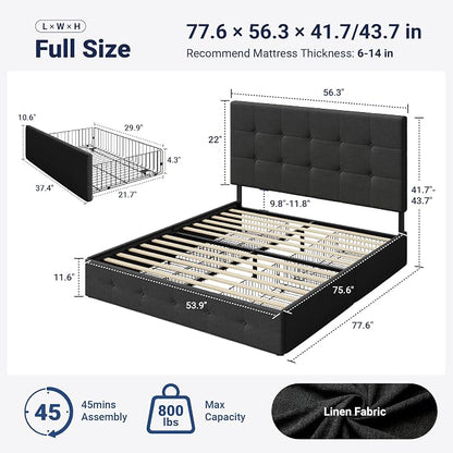 Allewie Upholstered Full Size Platform Bed Frame - Image 2