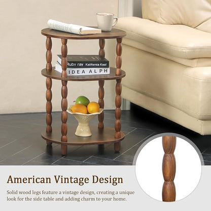 MaxSmeo Side Table with Charging Station, 3-Tier Small End Table with USB Ports - Image 6