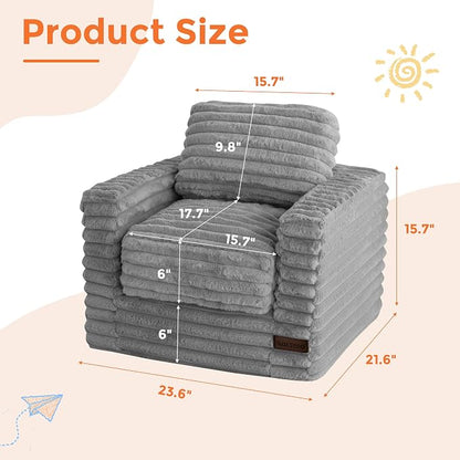 MAXYOYO Kids Bean Bag Chair, Comfy Faux Fur Bean Bag Sofa - Image 2