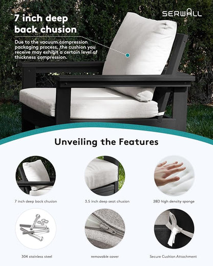 SERWALL Outdoor Sectional Sofa Set, 5-piece Outdoor Modula Couch Set - Image 6