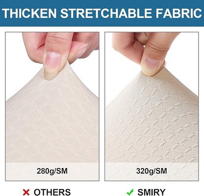 Smiry Waterproof Seat Covers for Dining Room Chairs Set of 4, Stretch Jacquard - Image 4