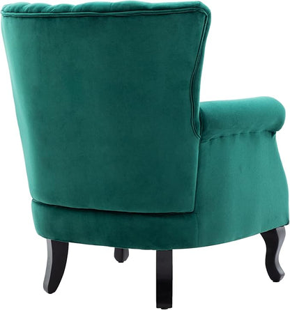 Mid Century Accent Chair Modern Tufted Wingback Armchairs Club Chair Velvet - Image 5