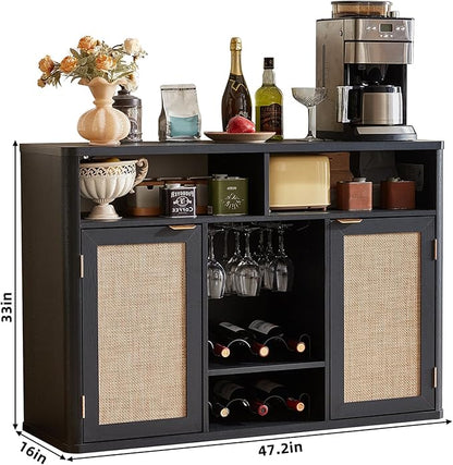 Lerliuo Rattan Wine Cabinet - Image 3