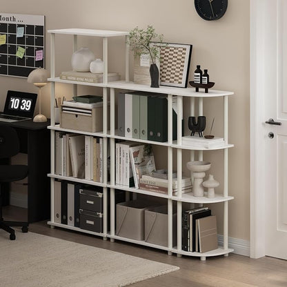 Furinno TURN-N-TUBE Storage Shelves, 5-Tier Book Shelf, Corner Shelf, Toolless - Image 2