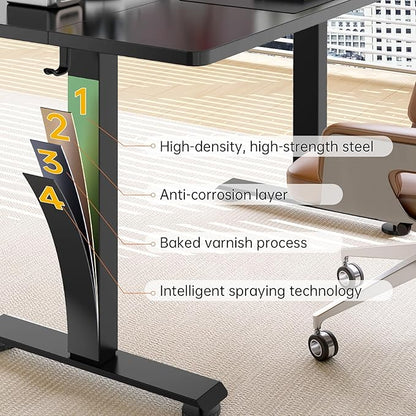 Veken 63x23.6 Inch Large Electric Standing Desk, Heights Adjustable, Sit to - Image 6