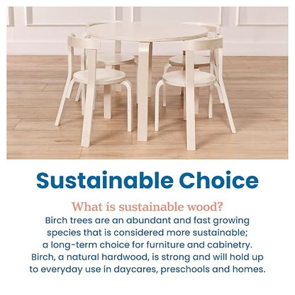 ECR4Kids Bentwood Table and Curved Back Chair Set, Kids Furniture - Image 7