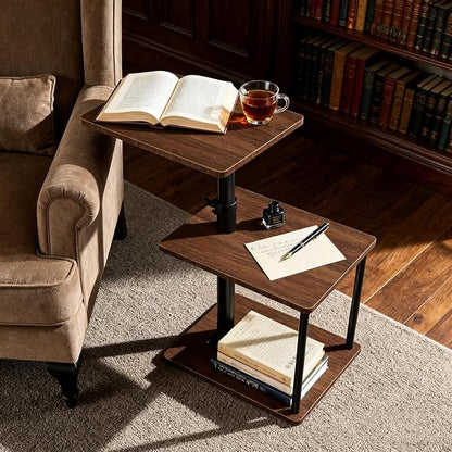 Faesun Swivel Side Table for Couch Arm, Height Adjustable C Shaped End Table - Image 2