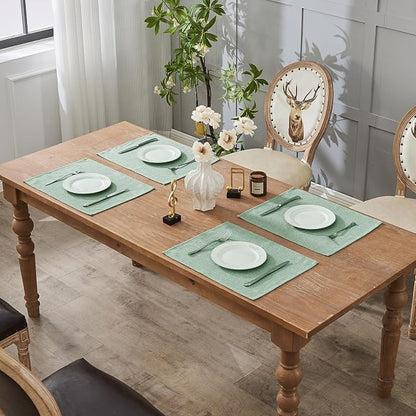 BALCONY & FALCON Placemats Set of 4 Faux Linen Cloth Place Mats Washable - Image 7