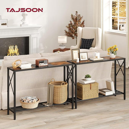 Tajsoon Console Table 41.8”, 2-Tier Industrial Entryway Table, Narrow Entrance - Image 2