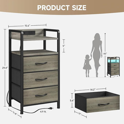 Lazzanto Night Stand with Charger Station - Image 3