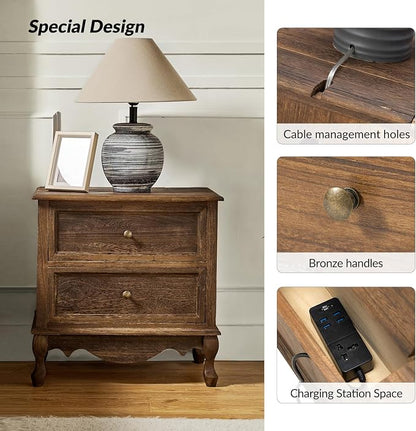 HULALA HOME Solid Wood End Tables Set of 2 - Image 4