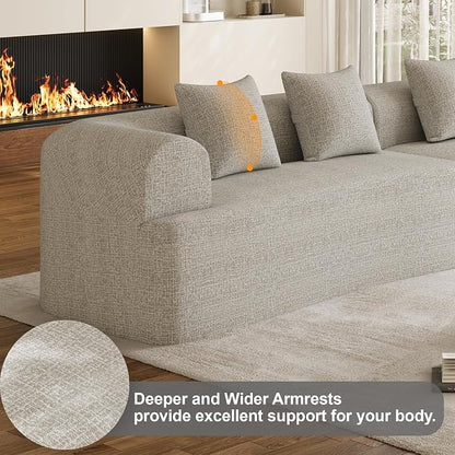 147" Oversized Sectional Sofa for Living Room, Modern Luxury Plush Chenille - Image 7