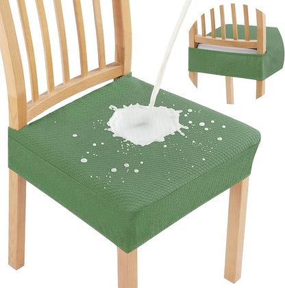 Smiry Waterproof Seat Covers for Dining Room Chairs Set of 4, Stretch Jacquard by Smiry