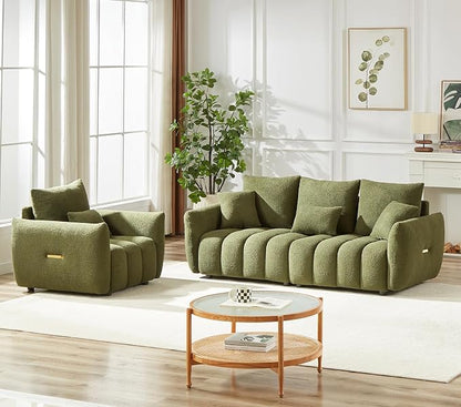 Antetek Set of 3 Teddy Sofa for Living Room, Modern 2 Units Deep Seat Sofa - Image 5