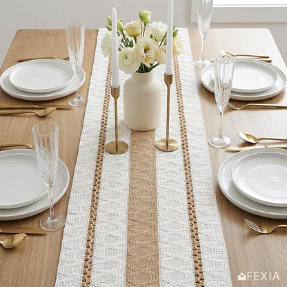 FEXIA Boho Table Runner for Hoilday Spring Home Decor Farmhouse Rustic Table - Image 4