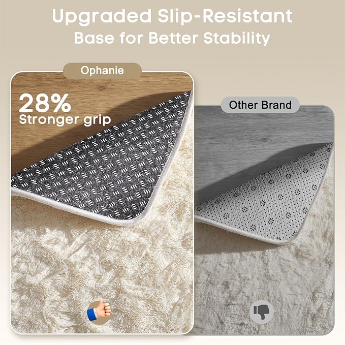 Ophanie Rugs for Living Room, Upgrade Non-Slip Fluffy Soft 5x8 Area Rug - Image 3
