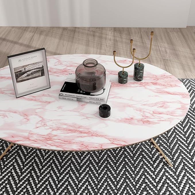 practicalWs 15.7 in x 236.2 in Self-Adhesive White Pink Marble Removable - Image 2