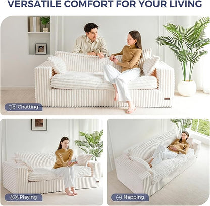 MAXYOYO 76" Bean Bag Sofa Couch, Loveseat Boneless Couch in a Box, Upholstered - Image 4