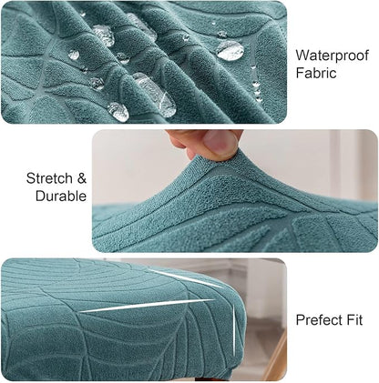 Genina Waterproof Chair Covers for Dining Room, Stretch Jacquard Dining Chair - Image 3