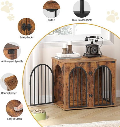 Hzuaneri 26.8'' Wooden Dog Crate Furniture, Indoor Dog Kennel Dogs Cage - Image 8