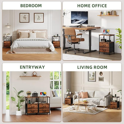 Somdot 2 Drawers Nightstand - Image 8