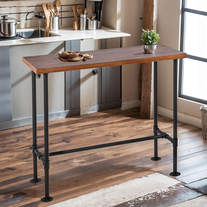 Rustic Dinner Table for Kitchen Dining Room 41.3inch Height Industrial - Image 6