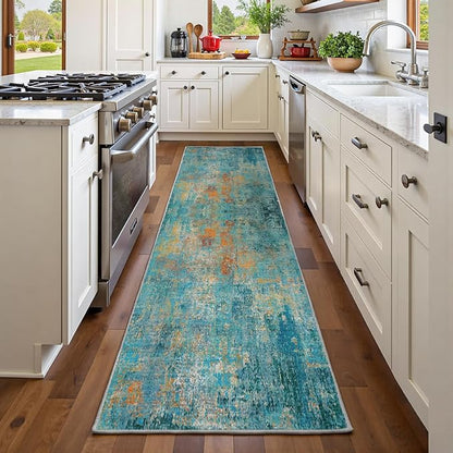 RELEANY Washable Area Rugs 2'x6' Non-Slip Modern Abstract Soft - Image 3