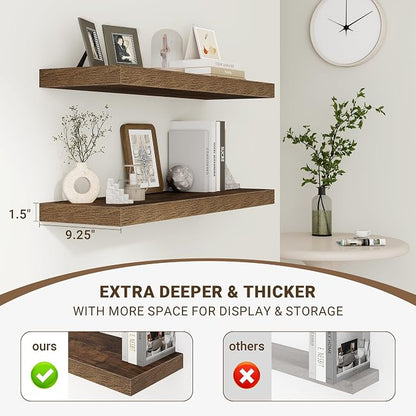 Acovy 36 Inch Floating Shelves, Wooden Shelves - Image 4