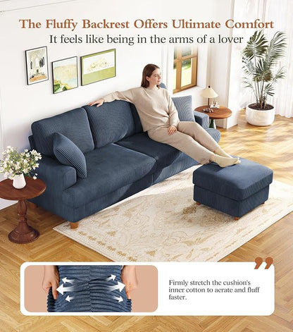 Kidirect 87in L Shaped Couch, Modular Sofa No Tool Assembly, Comfy Sectional - Image 4