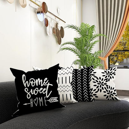 YCOLL Pillow Covers 18x18 Set of 4, Modern Sofa Throw Pillow Cover, Decorative - Image 3