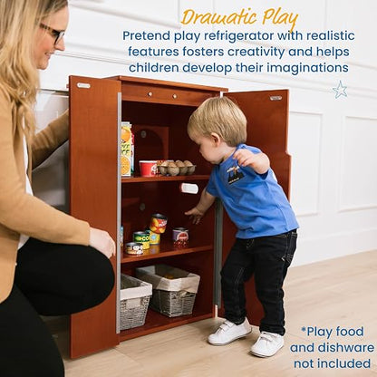 ECR4Kids Wooden Pretend Play Kitchen Refrigerator - Image 3