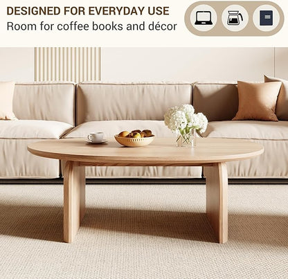 Honyee Modern Oval Coffee Table, Small Coffee Tables - Image 3