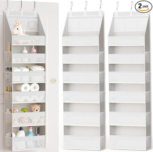 Criusia 2 Pack Over the Door Organizer, Heavy-Duty 6-Shelf Hanging Storage by Criusia
