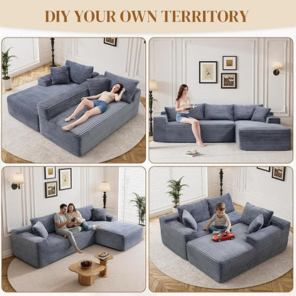 95" L Shaped Boneless Sectional Couches, Wide Armrest, Deep Seat, Memory Foam - Image 8