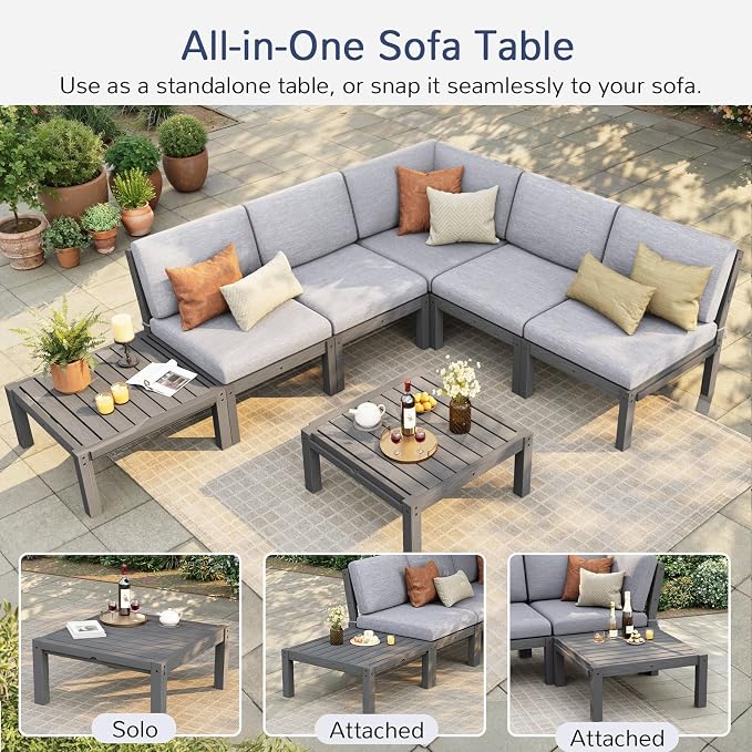 Stoog 11-Piece Patio Furniture Set, All-Weather Outdoor Sectional Sofa Set - Image 6