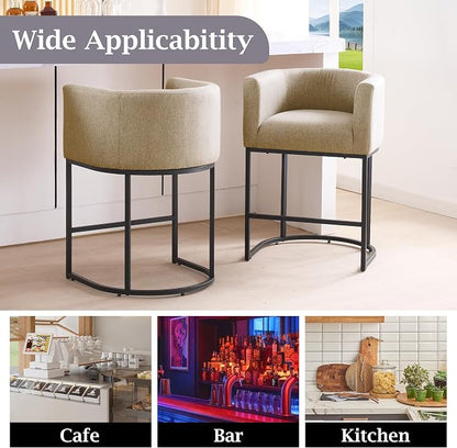 ClinQ 26" H Counter Height Bar Stools Set of 1, Modern Barrel Counter Stools - Image 5