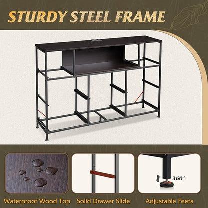 WLIVE Grey Dresser TV Stand for 45, 55 inch TV, Entertainment Center - Image 9
