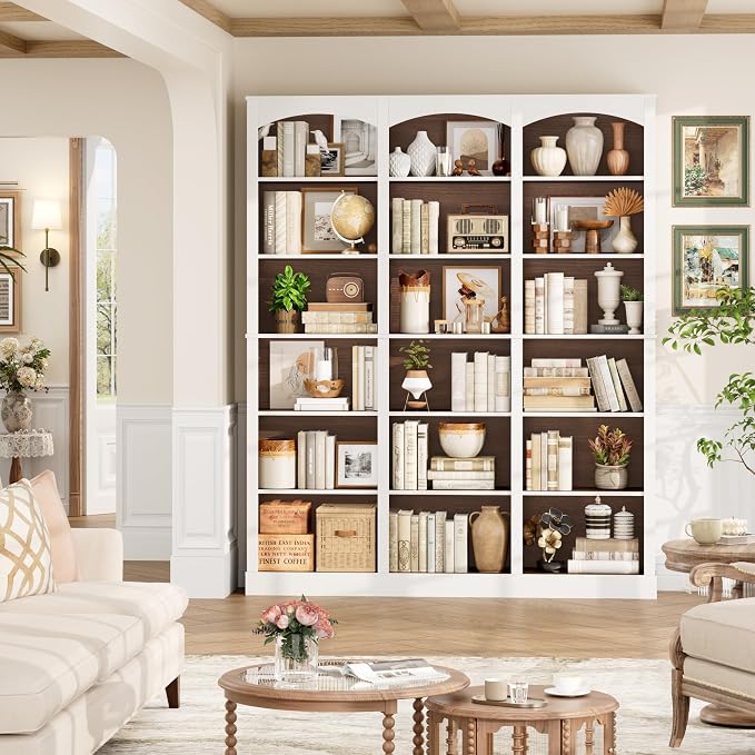 FACBOTALL 71" Triple Wide Bookshelf, 6 Tier Tall Bookshelf, Large Bookcase - Image 2