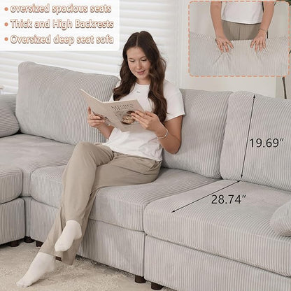 EASE MOOSE Oversized Sectional Modular Sofa, Large L Sectional Couch Wide Deep - Image 5