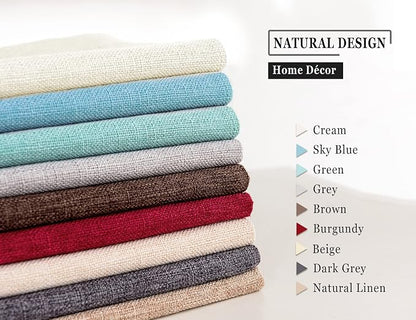 Stellhome Fall Burlap Throw Pillow Covers Square Solid Farmhouse Linen Cushion - Image 5