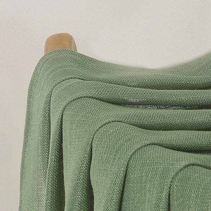 Chyhomenyc Sage Green Semi Sheer Curtains 36 Inch Length, Light Filtering Faux - Image 9