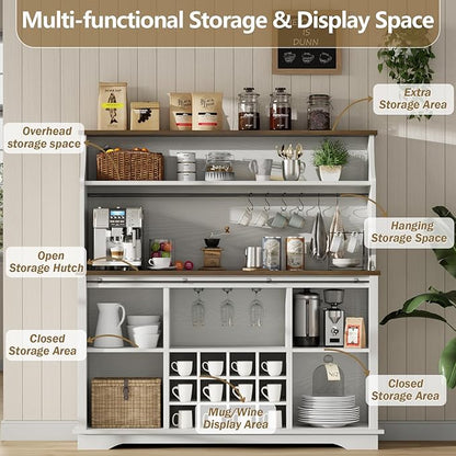 55 Inch Farmhouse Coffee Bar Cabinet - Image 4