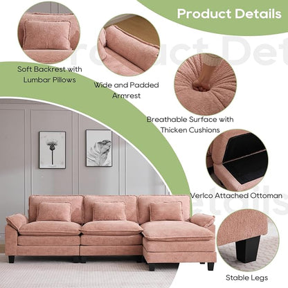 Oprisen 120" Modular Sectional Sofa, Comfy Cloud Couch Sectional Sofa - Image 6