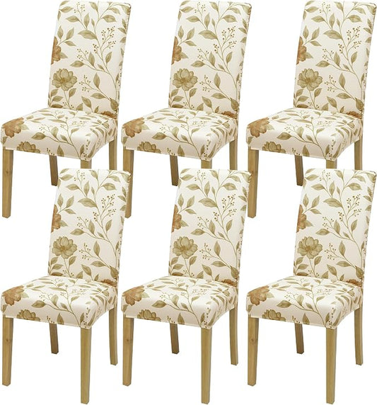 BIETYONE Stretch Dining Chair Covers Set of 6, Soft Removable Washable Kitchen by BIETYONE