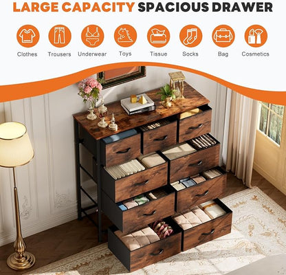 Sweetcrispy 9-Drawer Fabric Dresser Storage Tower - Image 7