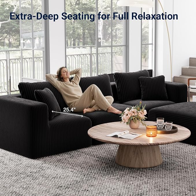 Avenco 35.4” Armless Modular Sofa Seat, Individually Wrapped Coil Support & - Image 7