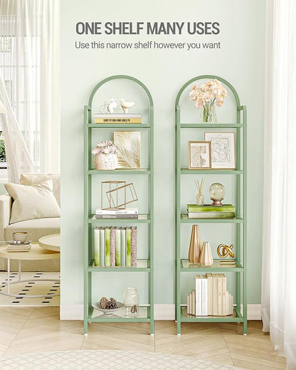 Hzuaneri Bookcase Bookshelf, Tempered Glass Bookshelves, Slim Shelving Unit - Image 4
